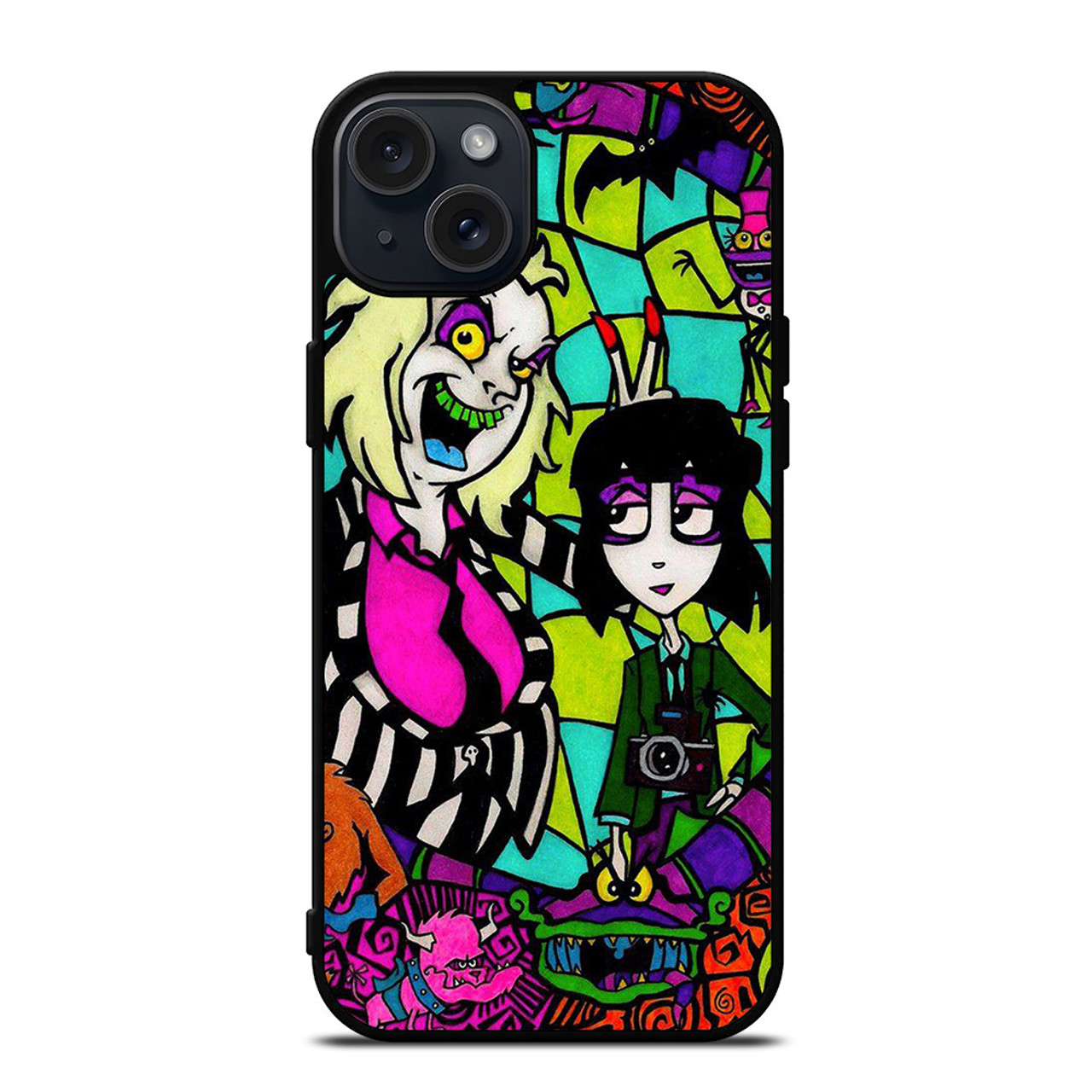 BEETLEJUICE TIM BURTON CARTOON GLASS iPhone 15 Plus Case Cover